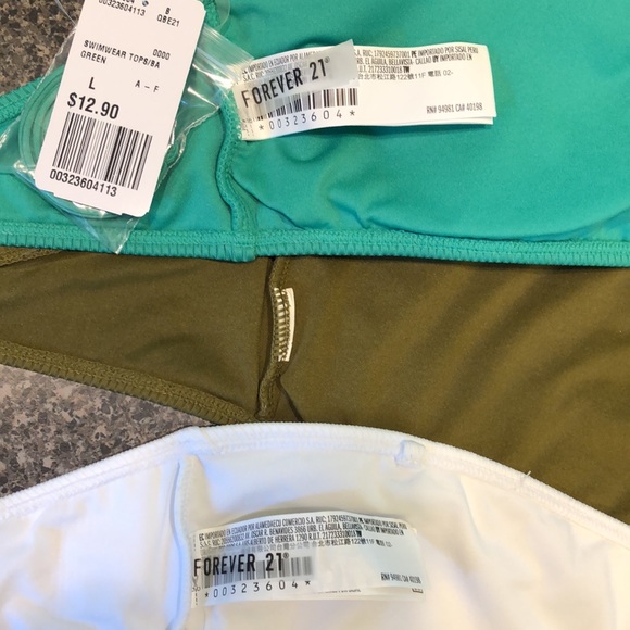 Forever 21 ribbed bandeau swim top size L - Picture 4 of 7